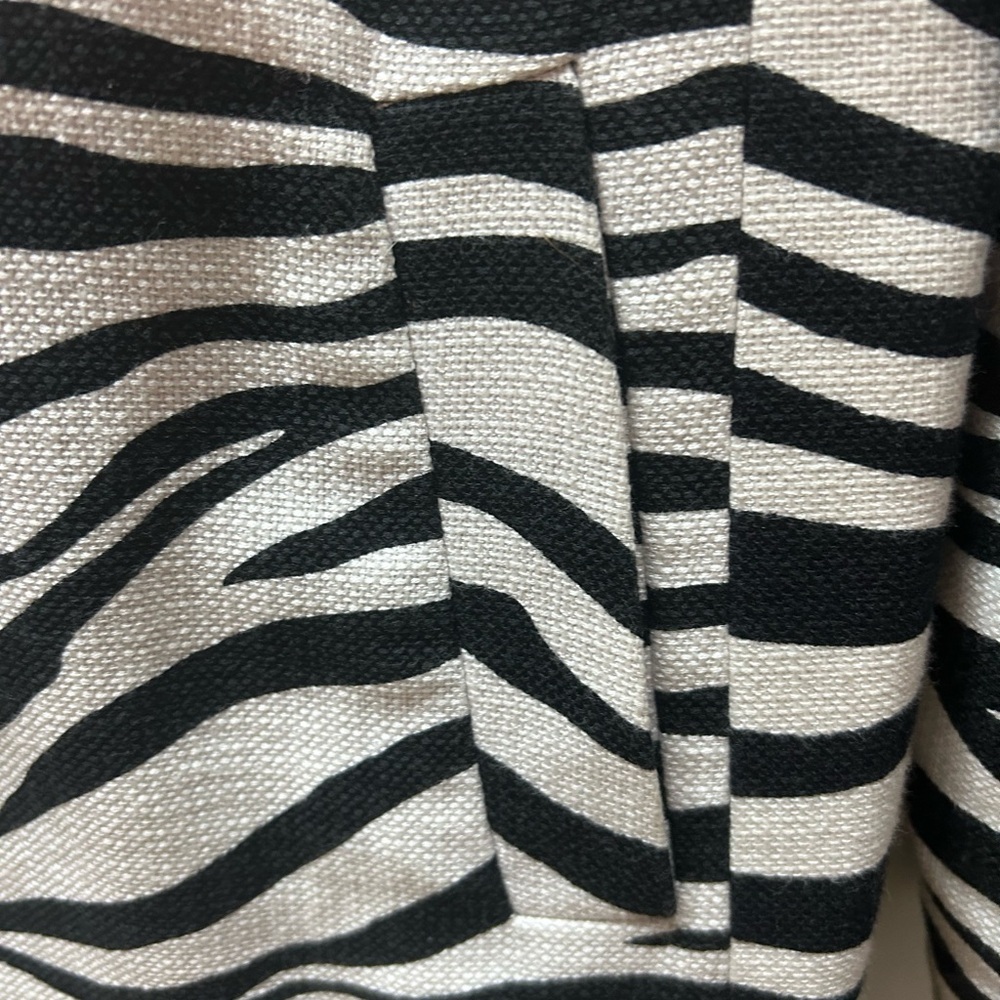 Talbots Black and White Zebra Print Dress Coat - Picture 4 of 5